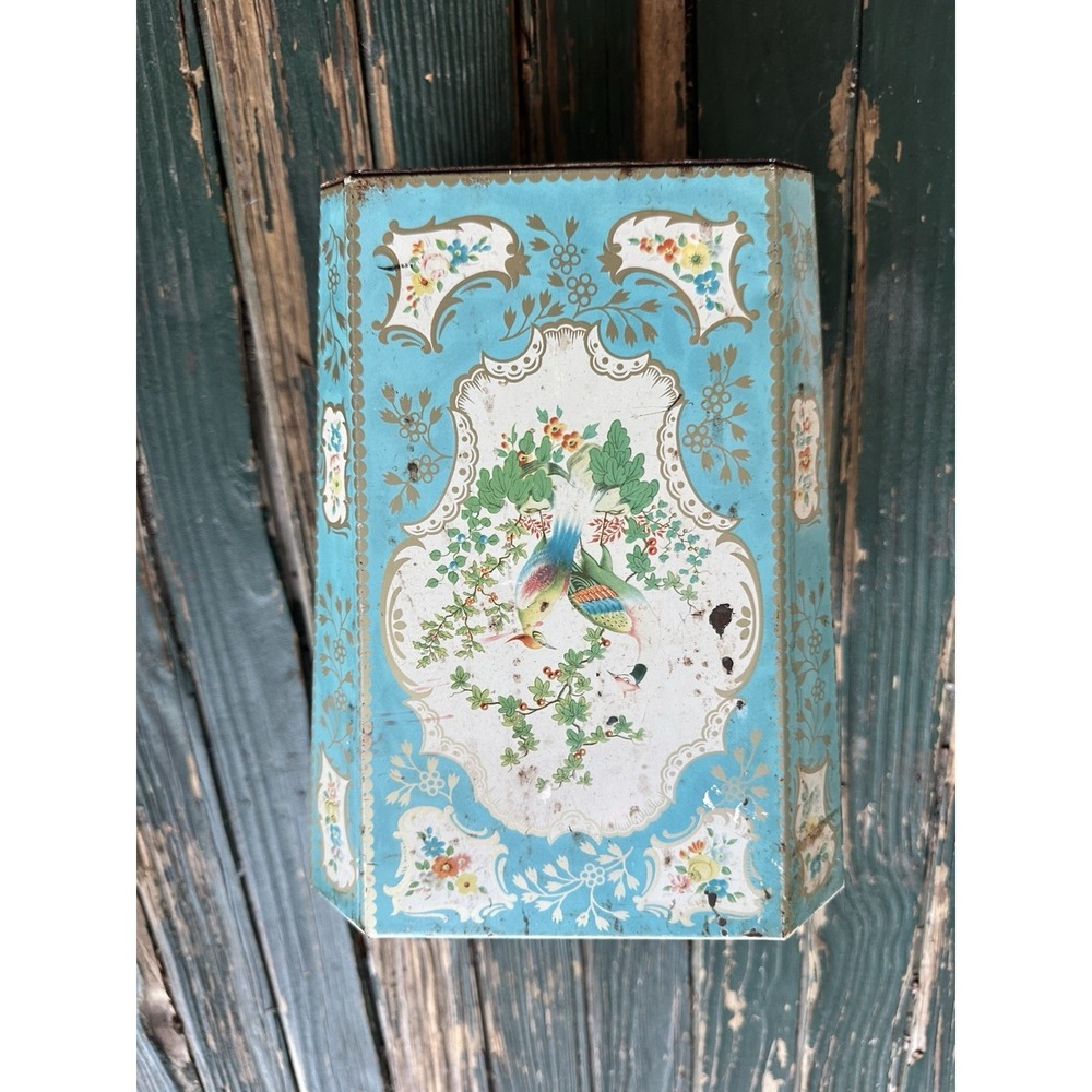 Baret Ware Metal Tole Waste Basket Botanicals Pheasant Birds cottage core